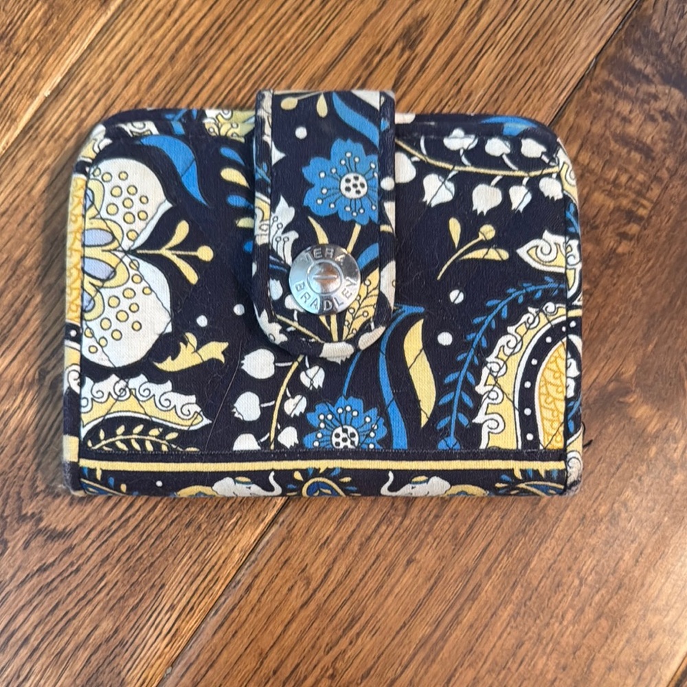 Vera Bradley Blue and Yellow Floral Wallet